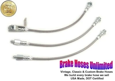 КОМПЛЕКТ ТОРМОЗНЫХ ШЛАНГОВ из нержавеющей стали Mercury Monterey 1966 - передний барабан - Изображение 1 из 2
