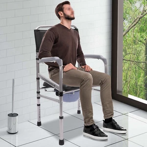 Faltbarer Duschstuhl Bad Sicherheitssitz Dusche Faltbarer Toilettensitz mit Kommode - Bild 1 von 17
