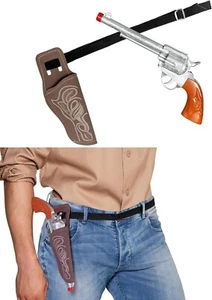 Adult Cowboy Toy Gun with Holster and Belt Fancy Dress Costume Accessory 3PC Set - Picture 1 of 5