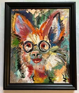 Mr. Pig, Oil Painting, Framed, 18.5"x23", Animal Art - Picture 1 of 24