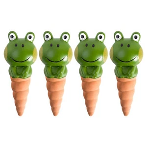 4pcs Plants Self Watering Spikes Frog Shape Automatic Clay Watering Stakes - Picture 1 of 12