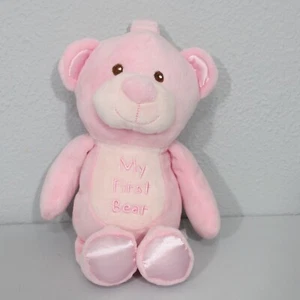 Kellytoy My First Bear 10 inch Plush Teddy Bear Pink Soft Baby Rattle Lovey - Picture 1 of 7