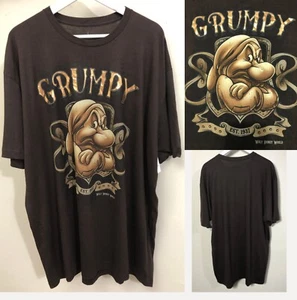 Disney GRUMPY Gold Foil T-Shirt XXL NWT Brown 100% Cotton Disney Parks - Picture 1 of 19