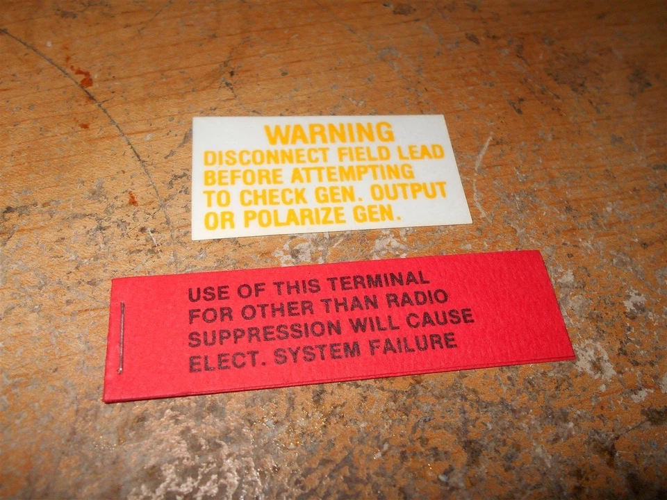 1963 1964 1965 1966 LINCOLN CONTINENTAL AND MARK VOLTAGE REGULATOR TAG AND DECAL - Image 1 of 1