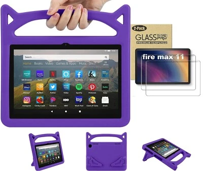 Case For Amazon Kindle Fire 7"/HD 8"/ HD 10"/ Max 11" Kids Friendly Cover/ Glass - Image 1 of 2