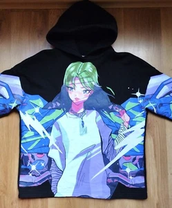 Billie Eilish Anime Sweatshirt Bershka Oversized Streetwear Hoodie Size XS/S - Picture 1 of 14