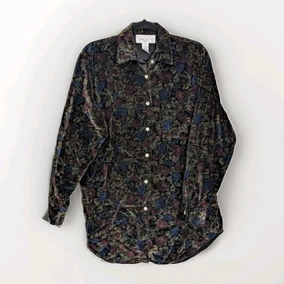 Jaqueta Jones Wear Sport Vintage Anos 90 Feminina Veludo Floral Tamanho M Whimsygoth Y2K - Imagem 1 de 4