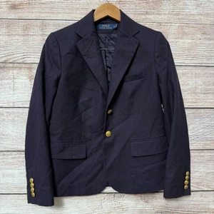 Polo Ralph Lauren Jungen dunkelblau solider Blazer Goldknöpfe Wolljacke Größe 6 - Bild 1 von 12