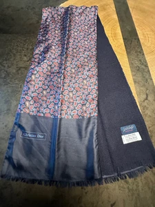 VINTAGE CHRISTIAN DIOR X LORD N TAYLOR SEIDE WOLLE WENDBARER HERRENSCHAL 9" X 52" - Bild 1 von 5