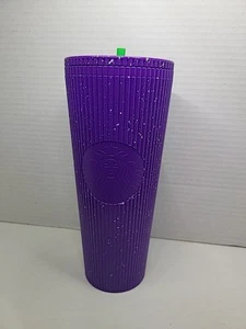 Vaso Venti Starbucks Brilla en la Oscuridad Verde Púrpura Salpicaduras 24 Onzas Con... - Imagen 1 de 8