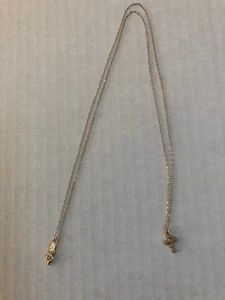 B. A. B. 14K T Necklace W/ Turquoise & Yellow Stone Cross 12 1/2 " - Picture 1 of 4