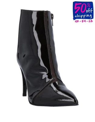 PVP €255 STELE Cuero Botines US5 EU35 UK2 Patente Borde Brillante Hecho en Italia Foto 1 de 4