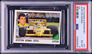 1987 Panini Supersport UK #31 Ayrton Senna F1 Racing Card PSA 6 EX-MT - Picture 1 of 2