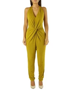 Met Twist Front Jumpsuit Sleeveless Jumpsuit Women Green - Bild 1 von 4