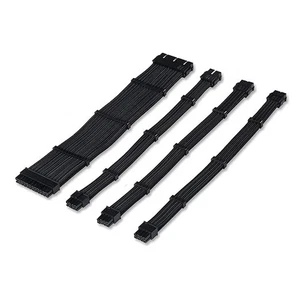 Jeu de câbles d'extension à manchon d'alimentation noir TECWARE Flex 30 cm - Photo 1/5
