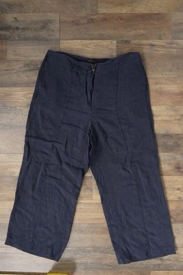 Ann Taylor女式10海军蓝直筒休闲九分裤带口袋 — 第 1/4 张图片