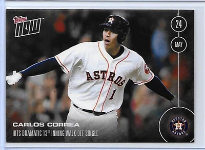 2016 TOPPS NOW CARLOS CORREA Hit Dramatic 13th Inning Walk-Off Single Print /536 - Image 1 of 2