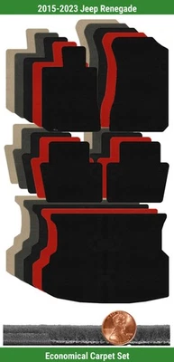 Juego de alfombrillas Velourtex personalizadas para Jeep Renegade 2015-2023 (5 piezas) #TS2 Foto 1 de 4