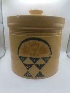 Vintage 1980s Pfaltzgraff America Basket Pattern Medium Stoneware Canister MAFA - Picture 1 of 8