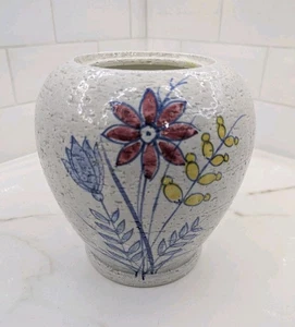 Bitossi Italy Floral Painted Vase Urn Jar Aldo Londi Rosenthal Netter No Lid Vtg - Picture 1 of 12