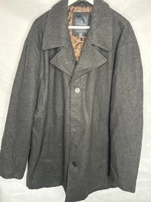 London Fog Trench Coat Mens 3XL Brown Wool Blend Overcoat  Smart Casual - Image 1 of 4