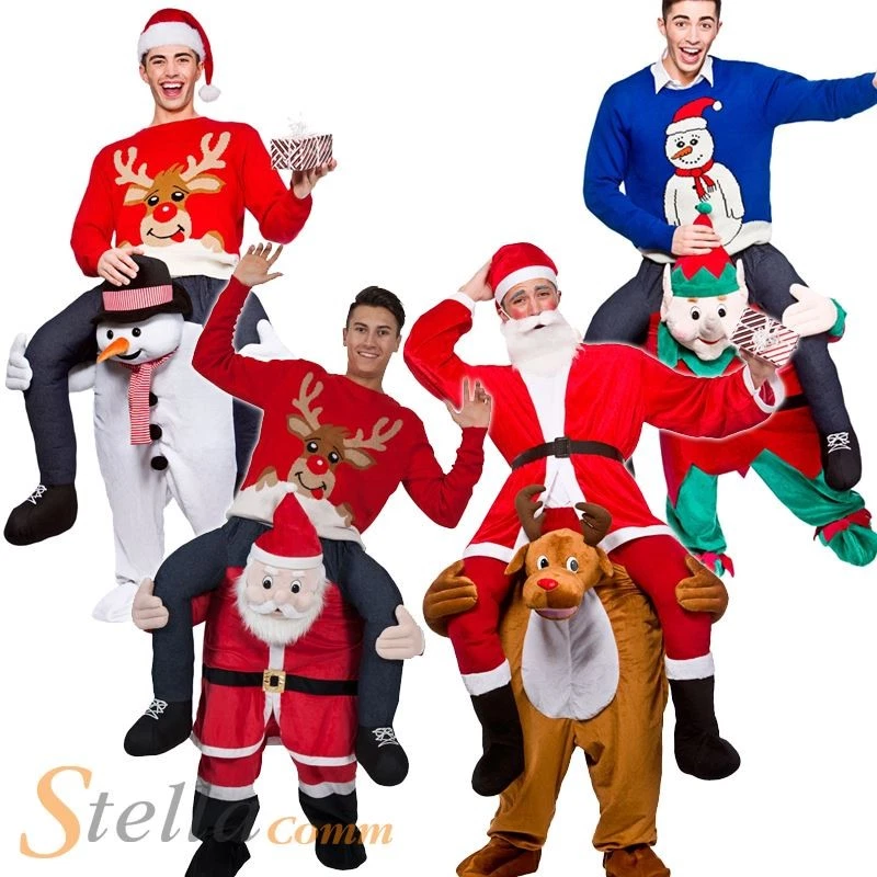 Mens Adult Carry Me Novelty Ride On Mascot Christmas Fancy Dress Costume Outfit - Image 1 of 1