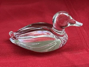 VTG 4” CLEAR CRYSTAL DUCK MALLARD FIGURINE PAPERWEIGHT BY PRINCESS HOUSE EUC - Picture 1 of 14