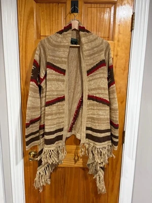Cárdigan Lauren Jeans Ralph Lauren Flecos Suroeste L/XL Lino Algodón Azteca Foto 1 de 4