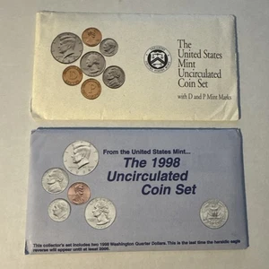 1992 & 1998 United States Mint Uncirculated Coin Set with D and P Mint Marks - Picture 1 of 3