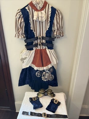 Renacimiento Festival Steampunk Moda Niña Conjunto Guanteras Gafas Gargantilla Talla 5 Foto 1 de 4