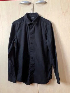 Camicia uomo manica lunga Piazza Italia nera S slim fit Condizioni ottime - Foto 1 di 15
