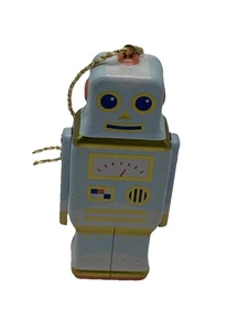 2014 Fossil Robot Tin Christmas Ornament 3.5” - Picture 1 of 3