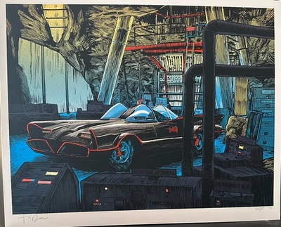 BATMAN batcave screen print tim doyle signed numbered RARE - Image 1 of 3
