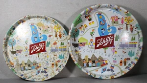 1957 Schlitz Beer Advertising Beer Trays 12" & 13" SCHLITZERLAND #4 - Picture 1 of 10