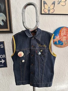 1960’s Levi’s Big E One Wash Type 3 Chainstitched MC Queer Club Biker Vest - Picture 1 of 5