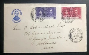 1937 Castries St Lucia First Day Cover FDC King George VI Coronation KGVI To USA - Picture 1 of 2