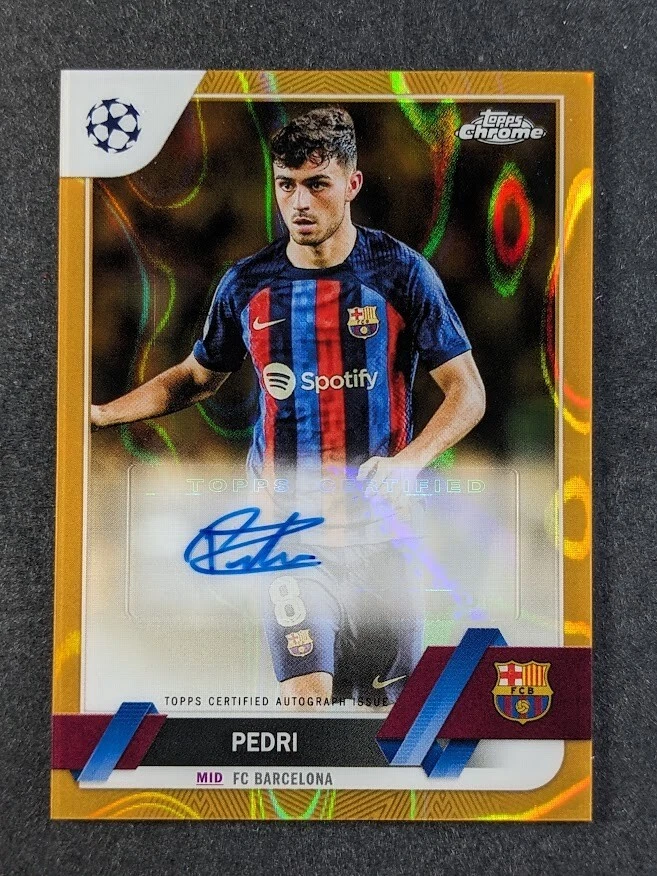 2022-23 Topps Chrome UEFA PEDRI Auto Gold Lava Refractor Barcelona #CA-P