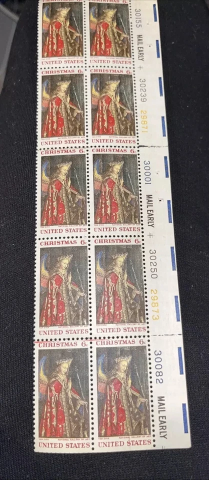 US Scott # 1363, "The Annunciation", Plate Block of (10) 1968 6¢ Stamps, MNH - Image 1 of 4