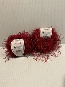 Lot of 2-Moda Dea Prima Eyelash Yarn Color Burgundy Eyelash 50g Made Italy - Picture 1 of 3
