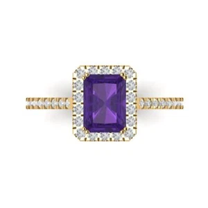 1.86 tcw Emerald Vintage Engagement Ring, 14K Yellow Gold Natural Gemstone - Picture 1 of 40