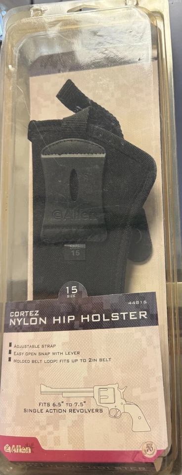 Funda para pistola Allen Cases Cortez de nailon, negra talla 15 2 pulgadas cinturón 6,5-7,5 giratoria Foto 1 de 1