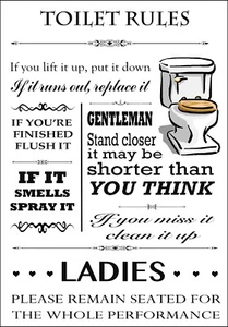 aluminium plaque / sign A4 toilet rules - Picture 1 of 1