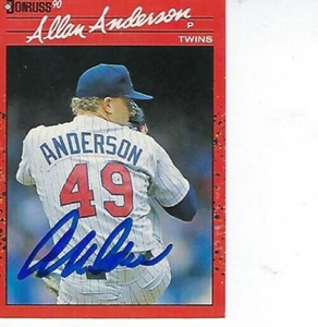 ALLAN ANDERSON SIGNIERT 1990 DONRUSS #64 - MINNESOTA TWINS - Bild 1 von 1