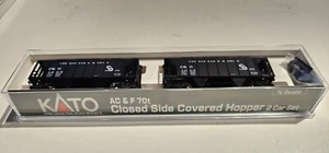 Kato N Scale 186-0104 AC & F 70t Covered Hopper C & O #1 - Picture 1 of 6
