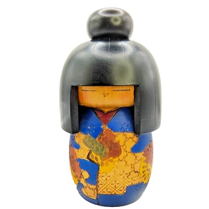Vintage Kokeshi Puppe Kazuo Takamizawa signiert Holz handgefertigt handbemalt 6,5 Zoll Japan - Bild 1 von 24