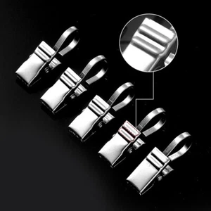 10/20pcs Stainless Steel Curtain Clips With Hook Window Curtains Hanging Clamps - Foto 1 di 14