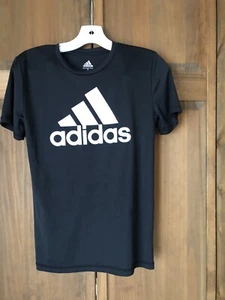 Boys Adidas Black Tshirt Size Medium 10/12  - Picture 1 of 4