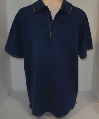 Camisa polo de rugby de manga corta CARVEN para hombre talla 6 L grande azul algodón Foto 1 de 4