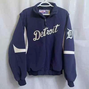 MLB Majestic Authentic Detroit Tigers Full Zip Jacket Women's XL Blue White - Picture 1 of 4
