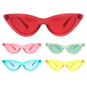 Girls Kid Size Gothic Cat Eye Pimp Color Lens Plastic Sunglasses - Picture 1 of 21